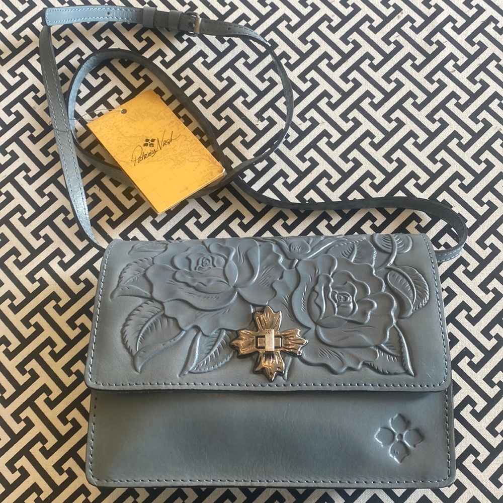 Elegant Blue Leather Crossbody Bag
